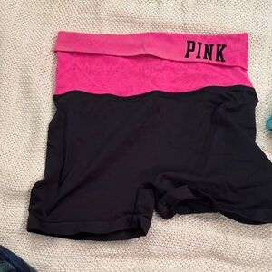 PINK Victoria's Secret Black and Pink Bike Shorts